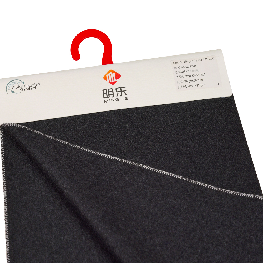 60٪ پشم، 30٪ پلی استر، 10٪ الیاف دیگر، 800G/M، خاکستری تیره، Melton ML-90345