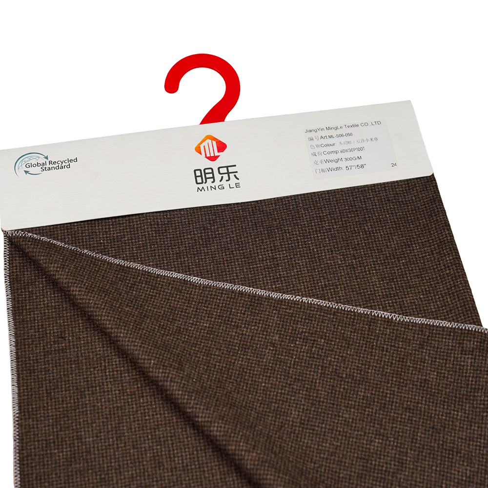 60٪ پشم، 30٪ پلی استر، 10٪ الیاف دیگر، 300 گرم / متر، قهوه مخلوط + ارزن خمیر دانه قرمز، پارچه فلانل، ML-S06-050