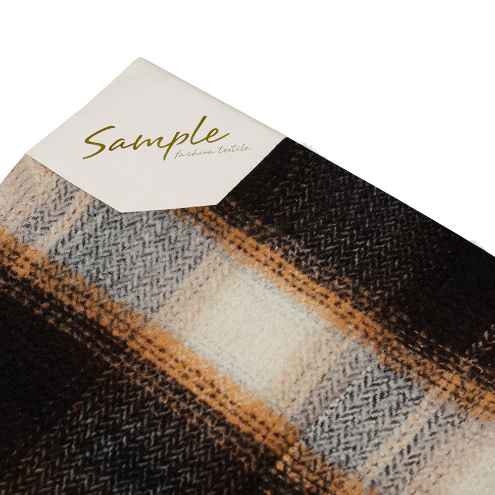 40% پشم، 60% پلی استر، 540G/M، سیاه و سفید، پارچه دایره ای توید، ML-8021071