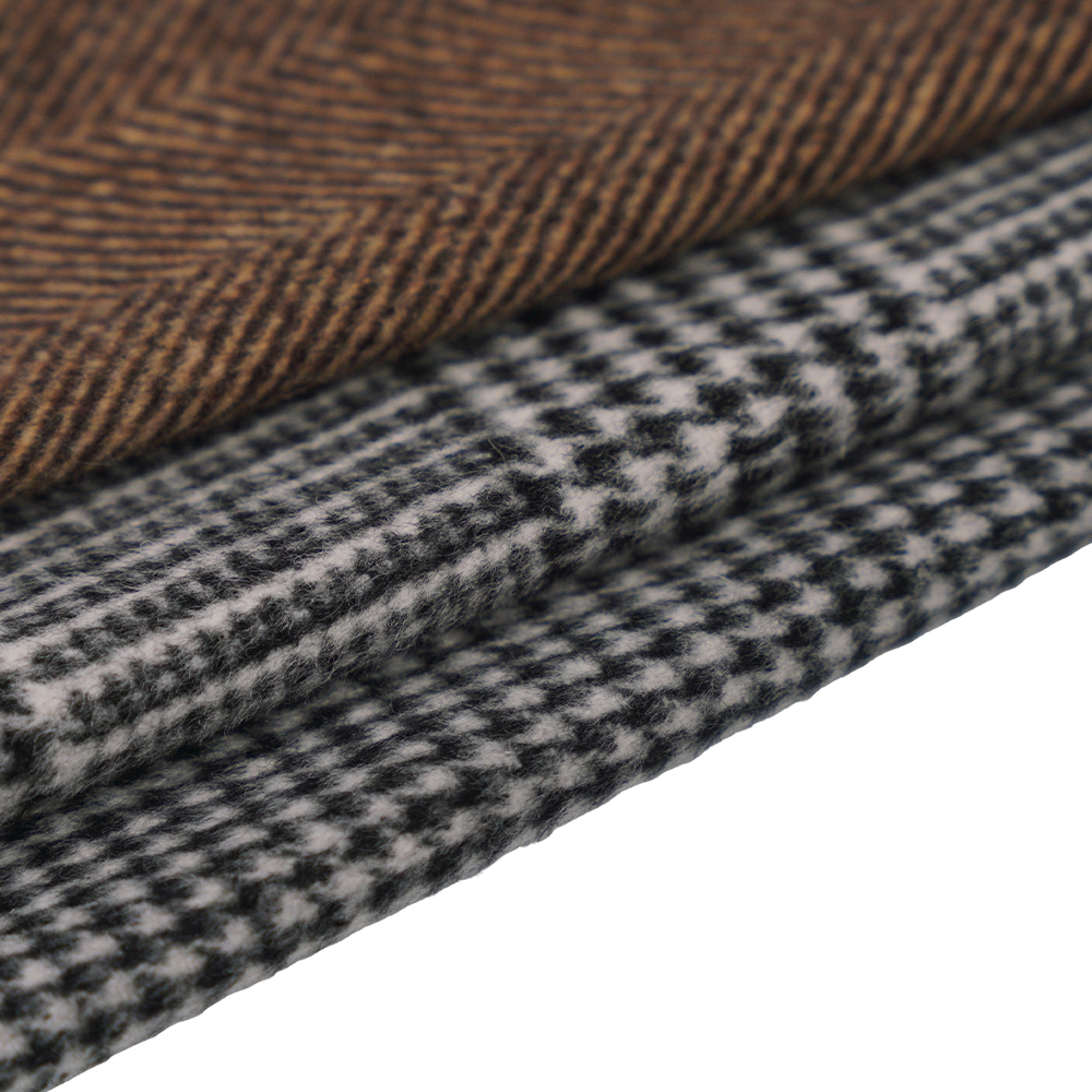 50% پشم، 40% پلی استر، 10% الیاف دیگر، 560G/M، مشکی + خاکستری روشن، پارچه پشمی روکش تک چهره، ML-1010015