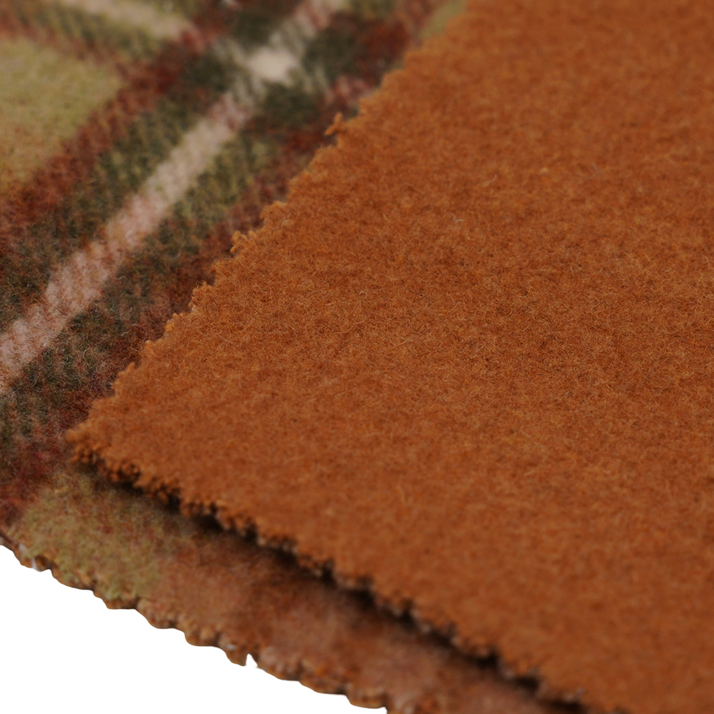 50٪ پشم، 40٪ پلی استر، 10٪ الیاف دیگر، 860G/M، قهوه ای و زرد شطرنجی، پارچه مخملی، ML-062142104