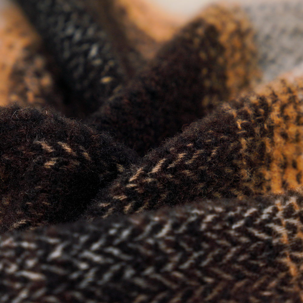 40% پشم، 60% پلی استر، 540G/M، سیاه و سفید، پارچه دایره ای توید، ML-8021071